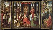 unknow artist There are saints and the altar painting of Our Lady of the Angels oil painting on canvas